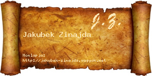 Jakubek Zinajda névjegykártya